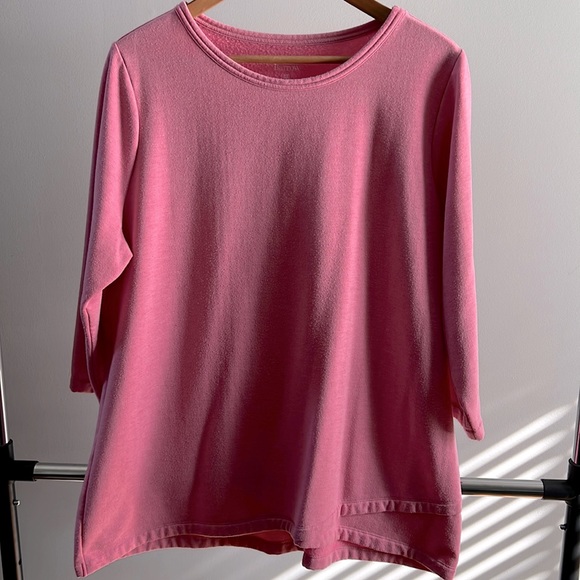 Croft & Barrow, women’s XXL, pink, 3/4 sleeve, tunic sweatshirt. - Picture 1 of 5